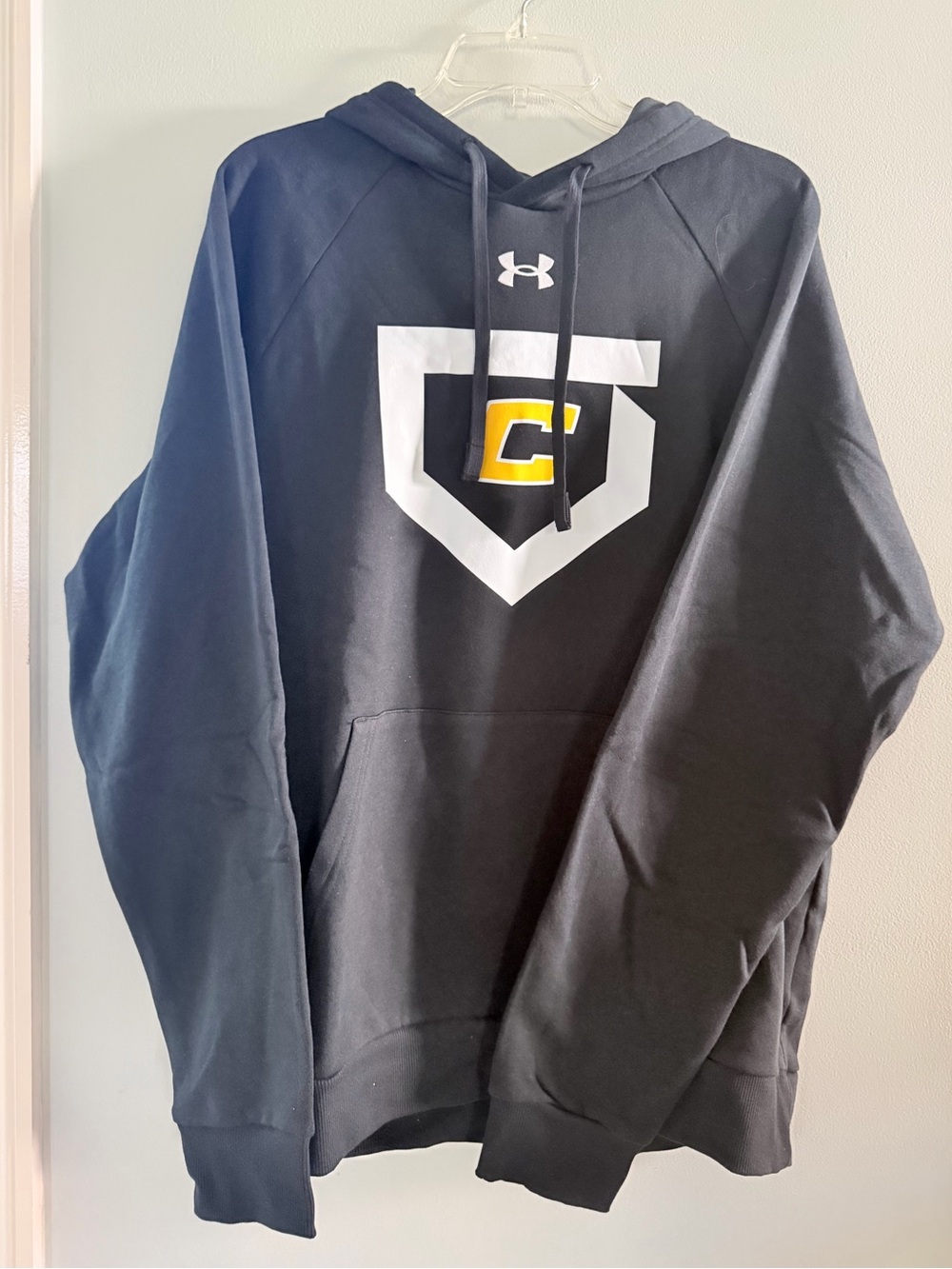 Under Armour Black Hoodie with White & Yellow Canes Chest Logo